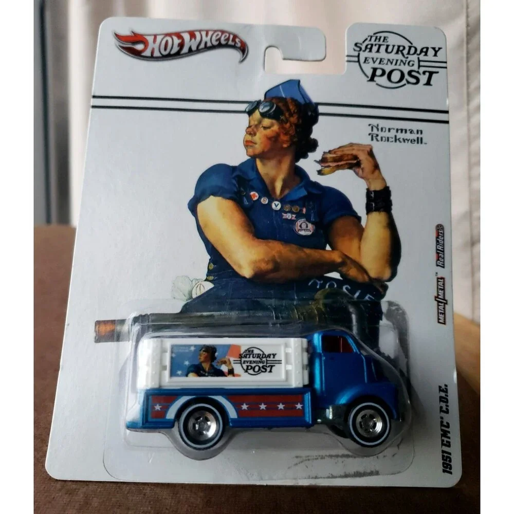 2012 Hot Wheels 1951 GMC C.O.E. Blue Nostalgic Brands Saturday Evening Post WWRR